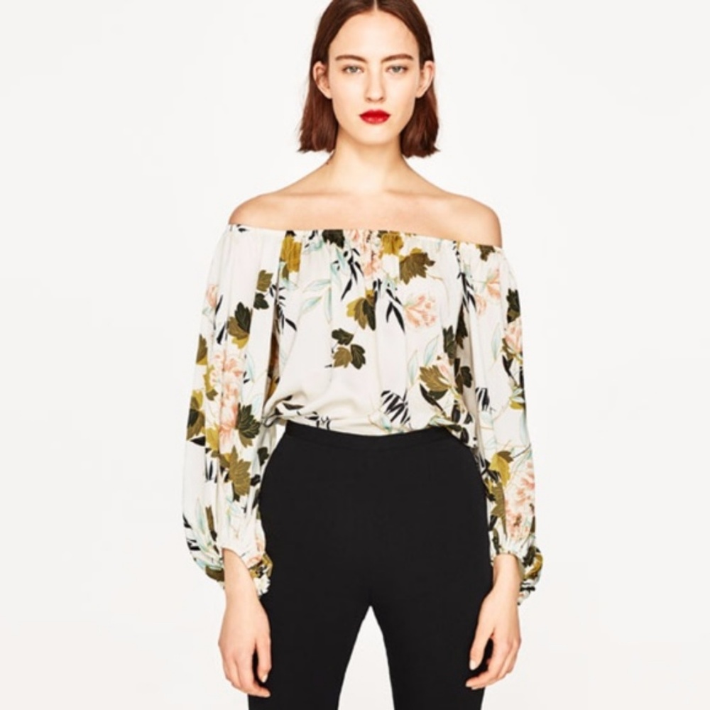 Zara Floral Print Bodysuit M medium 5580 NWT